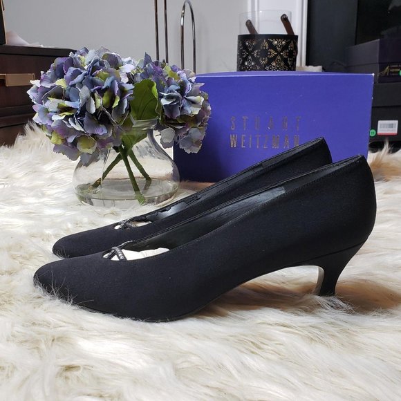 Stuart Weitzman Peau de Soie Rhinestone Heels, 9AA - Picture 8 of 11